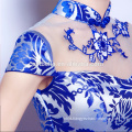 Hot Sale Factory Custom Made Long Turkish Blue Mermaid Evening Dresses Blue Hip Package Slim Evening Dress